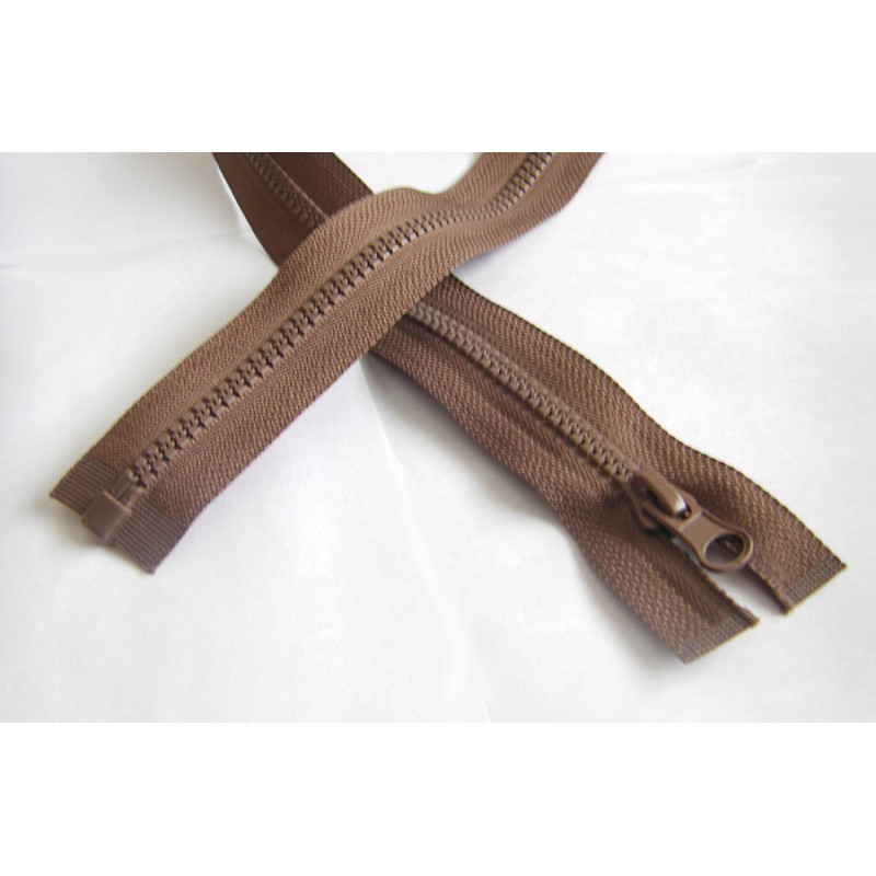 chunky zip - open end - 80cm - light brown