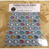 Iron-on  repair fabric - tiny hedgehogs on grey