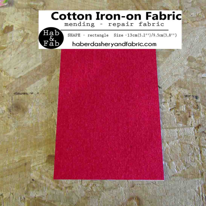 Iron-on  repair fabric - burgundy