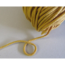 Braided Cotton Cord 5mm - dark yellow- 50m