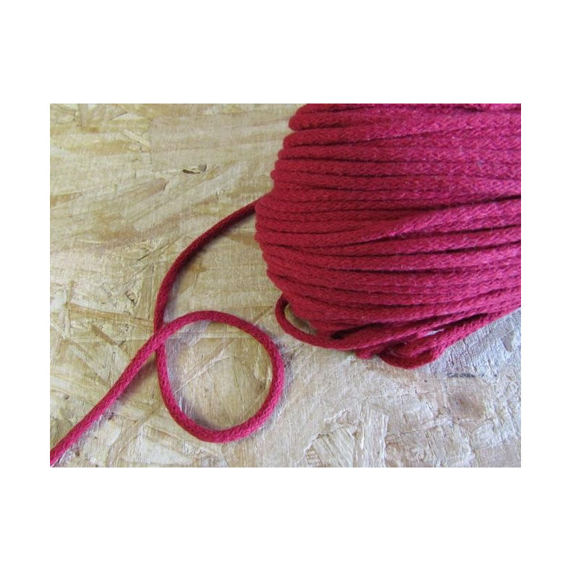 Braided Cotton Cord 5mm - burgundy