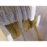 Brocade upholstery braid, 9mm wide  in  gold and silver color , set of trims