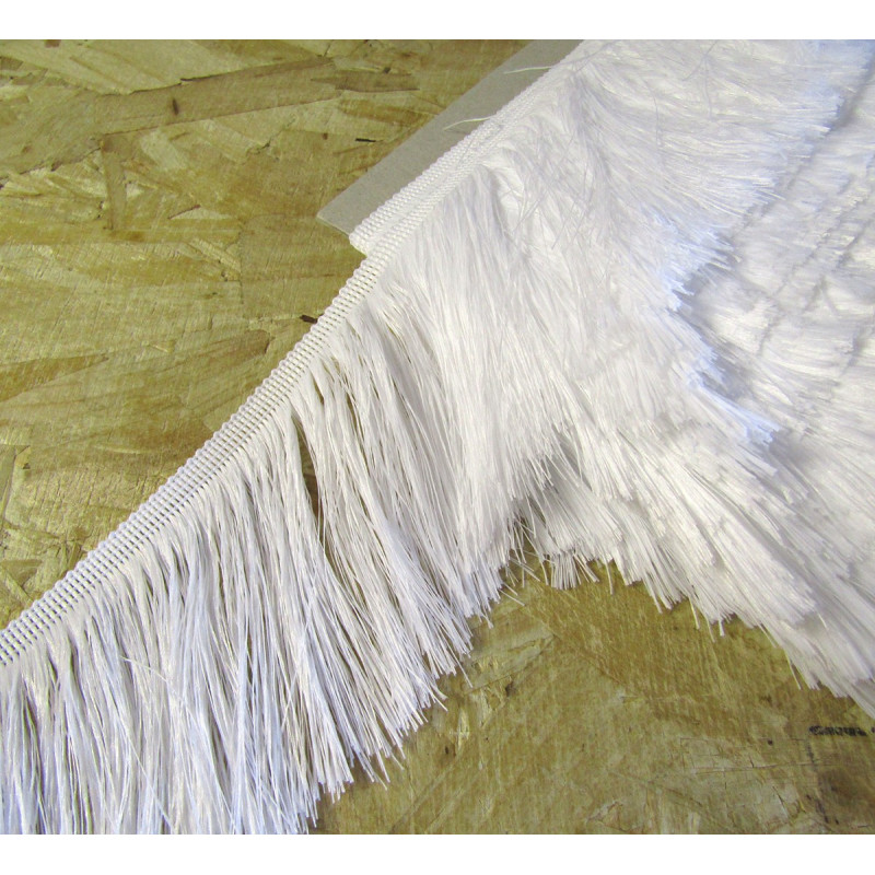 silky cut fringe - white - pearl - 60mm