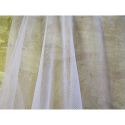 Ready pleated Tulle fabric - white