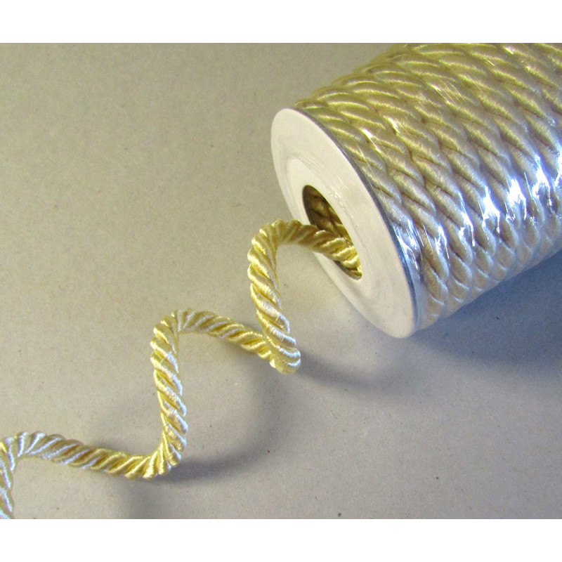 Decorative twisted rope  7mm - cream, on the photo full reel of the cord