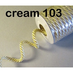 Decorative twisted rope  7mm - cream, on the photo full reel of the cord