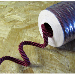 Decorative twisted rope  7mm - burgundy color, on the photo full reel of the cord
