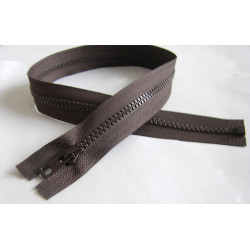 chunky zip - open end - brown - 40cm