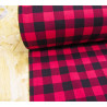 Sweatshirt jersey fabric -  red&black buffalo check- Sale