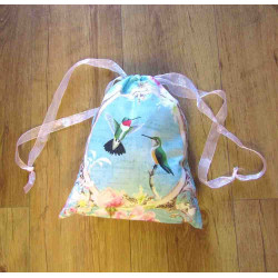 Travel Laundry Bag - Hummingbirds & Roses - optional sizes