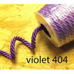 Decorative twisted rope  7mm - in violet color, on the photo full reel of the cord on wooden table