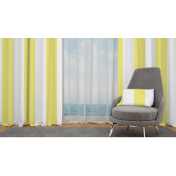 Extra wide stripes -  yellow&white - 100% cotton