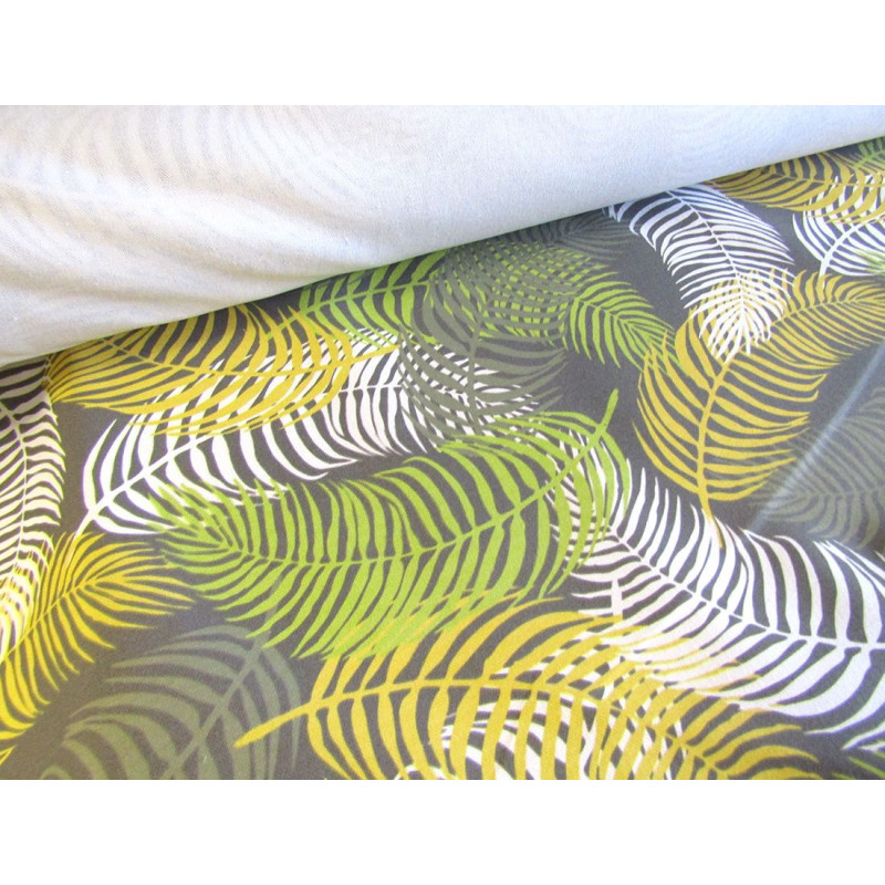 PINIATA_LEAF _ dark grey - heavy weight panama