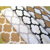 Moroccan Quatrefoil  - Mustard-Graphite-White - heavy panama fabric