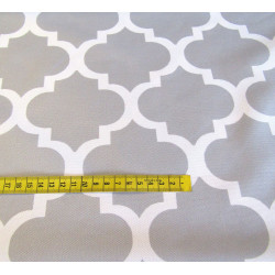 Waterproof fabric -  Moroccan Quatrefoil - grey