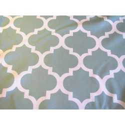 Waterproof fabric -  Moroccan Quatrefoil - duck egg green