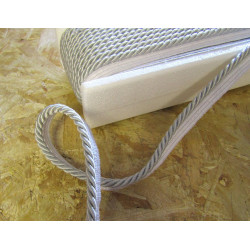 Twisted flanged rope  piping cord 7mm - silver grey