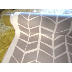 Herringbone - grey& white - cotton half panama