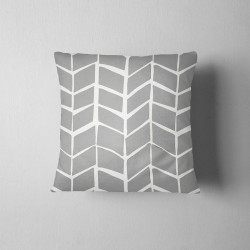 Herringbone - grey& white - cotton half panama