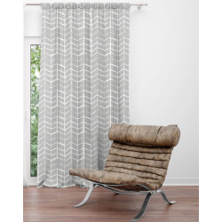 Herringbone - grey& white - cotton half panama