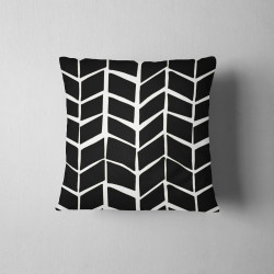 Herringbone - charcoal black& white - cotton half panama