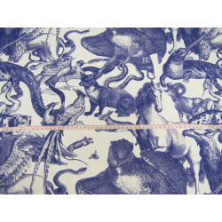 Vintage Enragving Pattern - QUIRKY ANIMALS - medium cotton