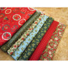 Set of Christmas pattern fabric, all fabrics are with brocade gold elements