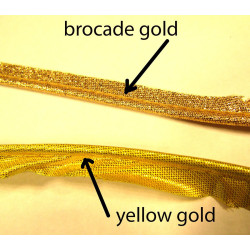 Flanged fabric piping cord  - gold brocade 