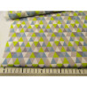 Mustard-White-Grey  Triangles - 100% Cotton