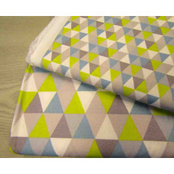 Mustard-White-Grey  Triangles - 100% Cotton