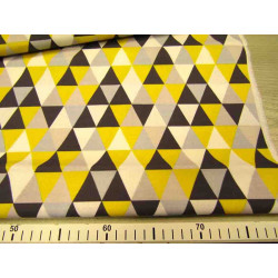 Medium Triangles navy-yellow-grey  - 100% Cotton