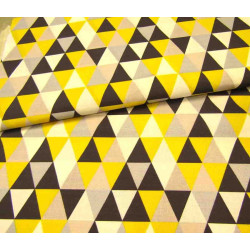 Medium Triangles navy-yellow-grey  - 100% Cotton