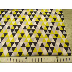 Medium Triangles navy-yellow-grey  - 100% Cotton