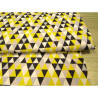 Medium Triangles navy-yellow-grey  - 100% Cotton