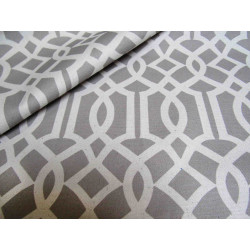 Imperial Trellis pattern  - Grey&White - 100% Cotton