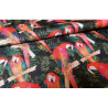 Waterproof fabric - Red Parrots in Jungle