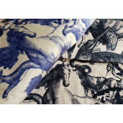 QUIRKY ANIMALS - velvet fabric, set of two colors across the image