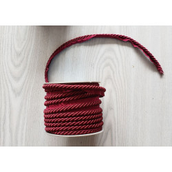 Flanged piping cord 6mm  - burgundy