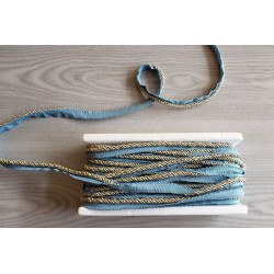 Two-tone upholstery piping cord - blue-beige-gold beige - size 7