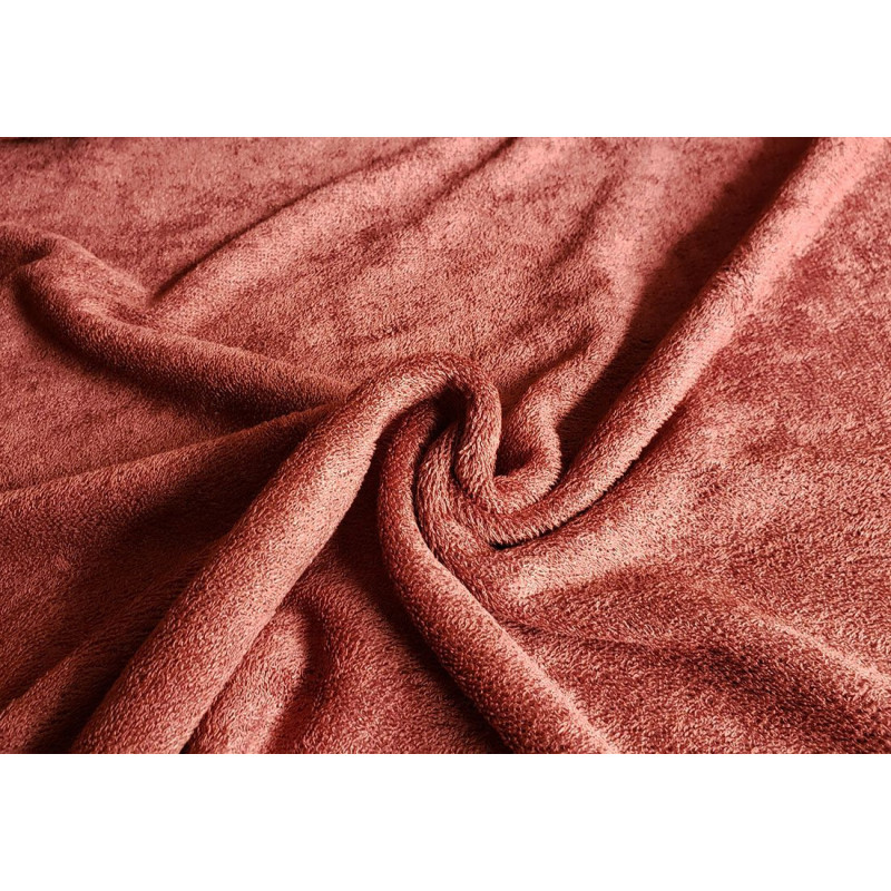 Bamboo terry towelling fabric- terracotta