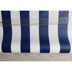 Outdoor 100% waterproof fabric - navy blue stripes