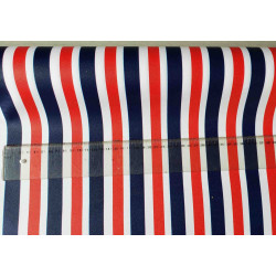 Outdoor 100% waterproof fabric - navy-white- red stripes