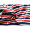 Outdoor 100% waterproof fabric - navy-white- red stripes