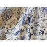 Outdoor 100% waterproof fabric - OLD SEA MAPS pattern  in white color