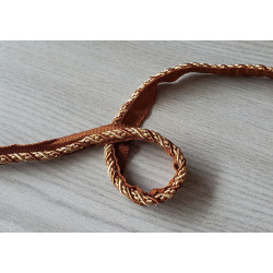 Two-tone upholstery piping cord - chestnut&gold beige- size 7