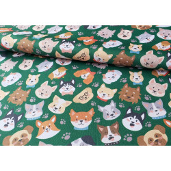 Dogs on green - Water Resistant Fabric