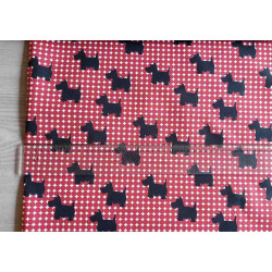 Scottie Dog Design - Teal -  Water Resistant Fabric