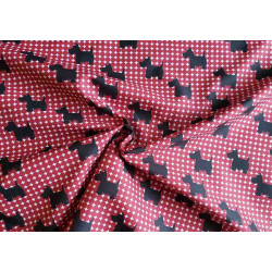 Scottie Dog Design - Teal -  Water Resistant Fabric