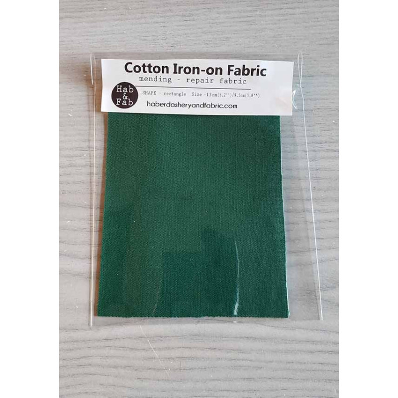 Iron-on  repair fabric - dark green