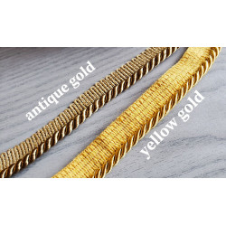 Flanged rope  piping cord 5mm- set of two gold shades, across the image